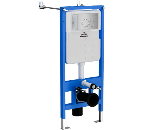 Унитаз подвесной Roxen Cube Bidet One Rimless 6 в 1 StounFix Dual Fresh 521082 кнопка: хром