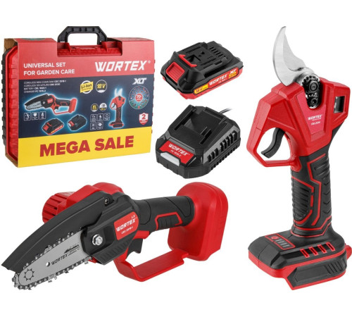 Wortex 1329851 цепная пила, секатор, 1 АКБ, кейс