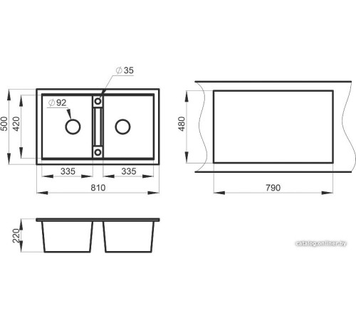 Кухонная мойка Granula GR-8101 базальт