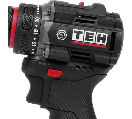 Дрель-шуруповерт TEH TDBL316-2B с 2-мя АКБ, кейс