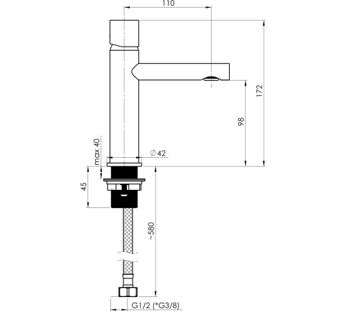 Смеситель Rubineta Etna-18 черный