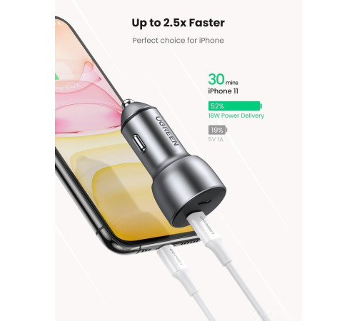 Автомобильное зарядное Ugreen CD213 70594