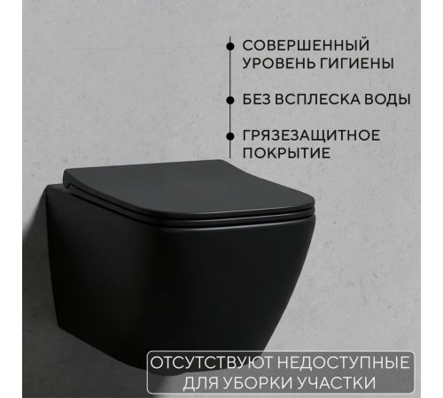Унитаз подвесной Lauter Magdeburg 21103EC + TECE Profil 9300302 черный матовый