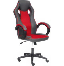 Игровое геймерское кресло TetChair Racer Gt кожзам/ткань, металлик/красный