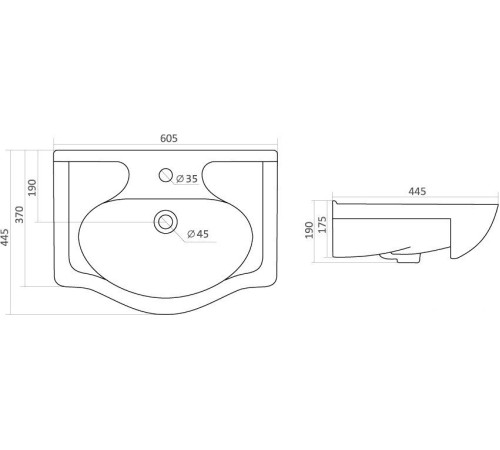 Умывальник Santek Селигер-60 60.5x44.5 [1.WH11.0.268]