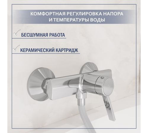 Смеситель Lauter Art 21CK9680C с лейкой Living Nevada 21S10146