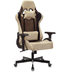 Игровое геймерское кресло Бюрократ Zombie Viking 7 Knight кожзам коричневый/бежевый