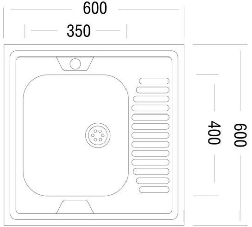 Кухонная мойка Ukinox STD600.600-4C 0R с сифоном