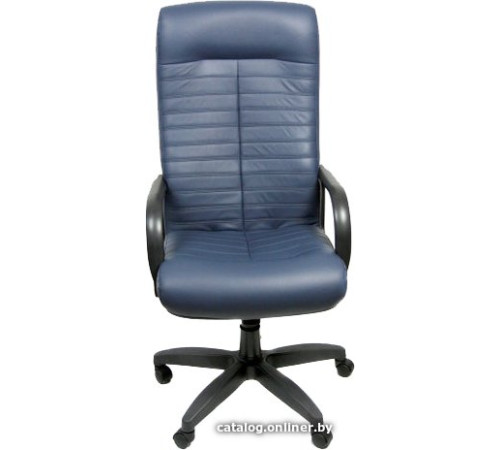 Офисное кресло Деловая обстановка Консул Стандарт синий, кожа люкс