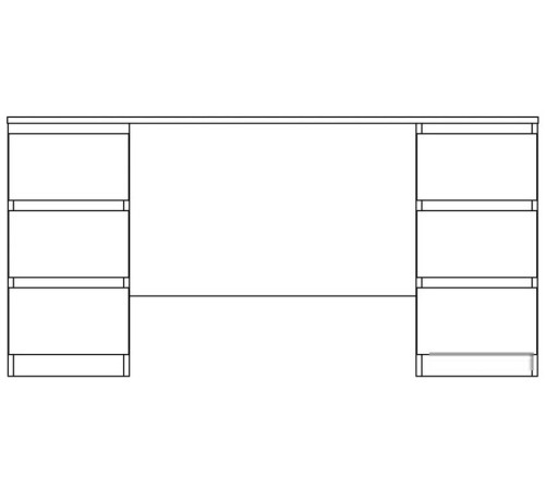 Стол Mio Tesoro Кастор 6 ящиков 151x65 2.03.06.040.5 дуб венге