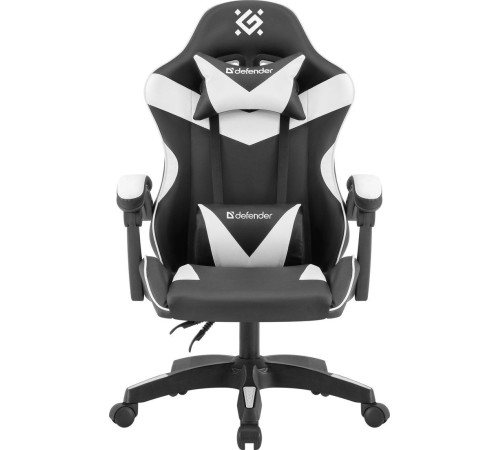Игровое геймерское кресло Defender Urana черный/белый
