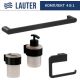Набор аксессуаров для ванной Lauter 21TS3019 + 21TS3021 + 21TS3015 + 21TS3006 Matt Black, 4 предмета