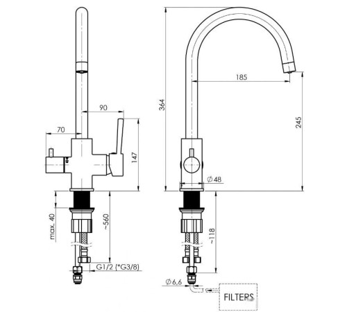 Смеситель Rubineta ULTRA-32 1/2 U32008
