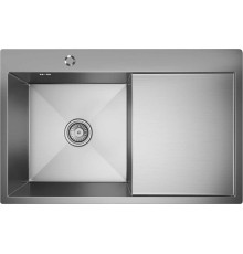 Кухонная мойка Mixline Pro 551877 левый сатин, с сифоном