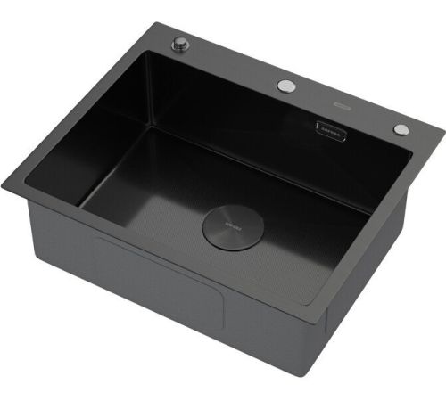 Кухонная мойка ARFEKA ECO AR мойка 600*500 POP-UP, коландер F, дозатор BLACK DECOR MILLET GRAINS