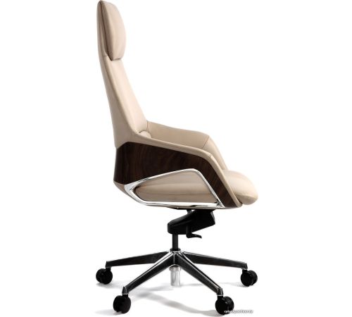 Офисное кресло Norden Шопен FK 0005-A Beige Leather кожа бежевая/алюминий