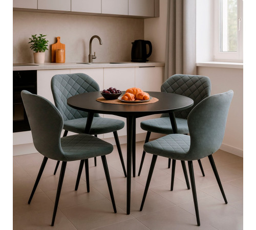 Стул Мамадома Robby D-R 360 k10 Антрацит замша Lux/черный