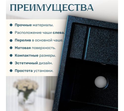 Кухонная мойка Saniteco Fortis черный