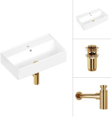 Умывальник Lauter 21855 + клапан 21190G + сифон 21635G золото