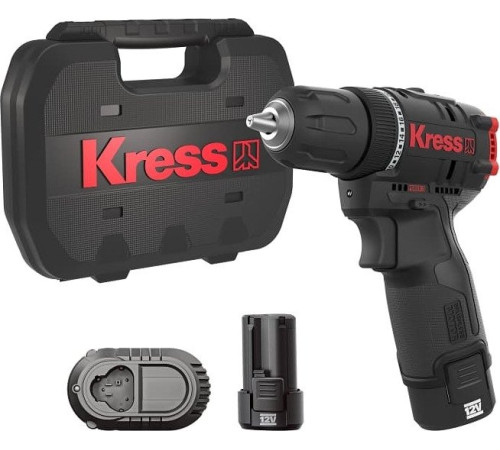 Ударная дрель-шуруповерт Kress KUC12 2 АКБ, кейс