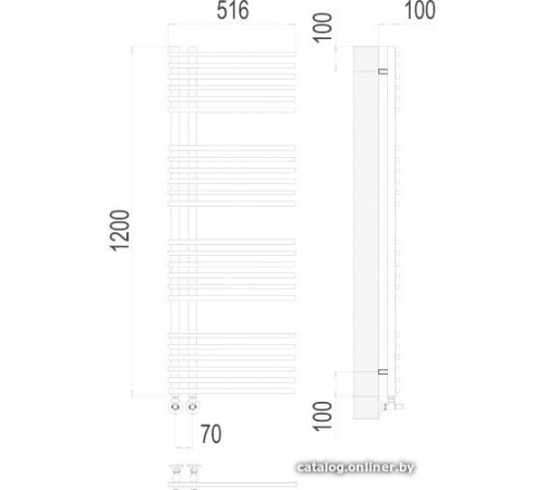 Полотенцесушитель TERMINUS Астра П24 70x1200 нп хром