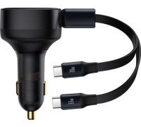 Автомобильное зарядное Baseus Enjoyment Retractable 2-in-1 Car Charger C+C 33W C00035500111-00