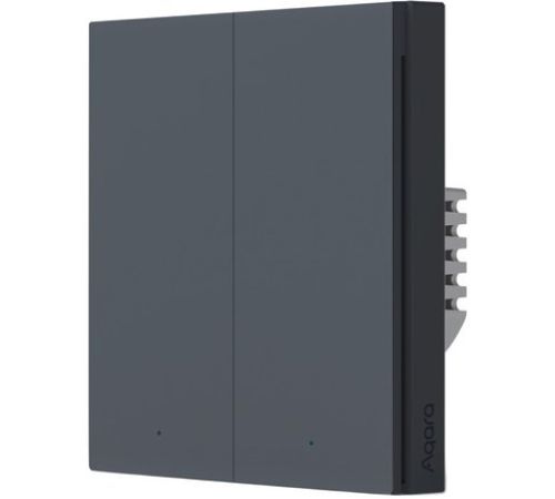 Выключатель Aqara Smart Wall Switch H1 двухклавишный без нейтрали графит
