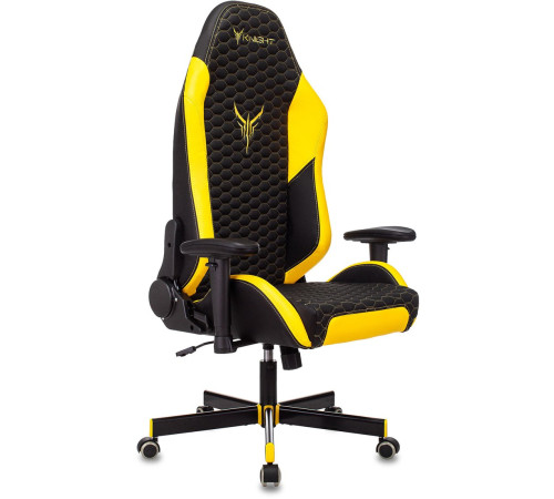 Игровое геймерское кресло Бюрократ Knight Neon черный/желтый экокожа