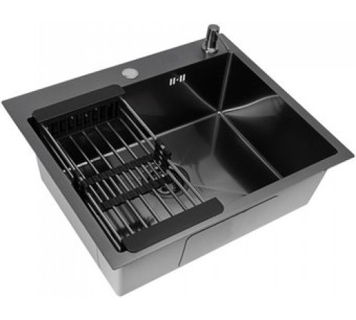 Кухонная мойка Diamond 600*500, коландер, дозатор BLACK DECOR