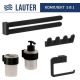 Держатель для туалетной бумаги и освежителя Lauter 21TS3019 + 21TS3021 + 21TS3009 + 21TS3015 + 21TS3004 Matt Black, 5 предметов