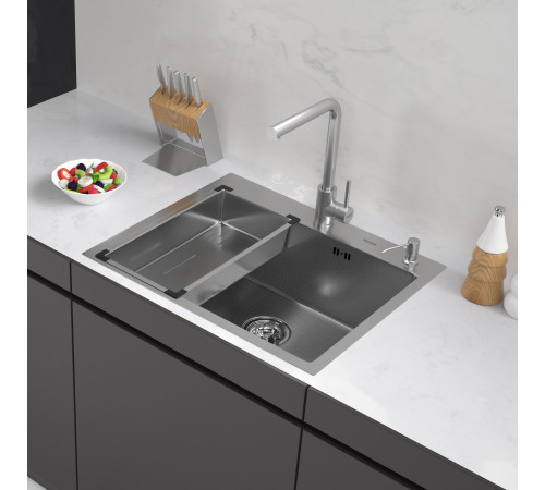 Кухонная мойка ARFEKA Eco AR мойка 600*500, коландер G, дозатор Satin Decor Millet