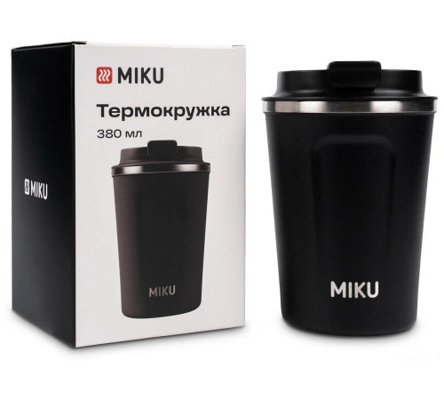 Термокружка Miku 380мл черный