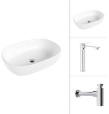 Умывальник Lauter 21836 + Rio 21AM12672 с сифоном 21635CH хром