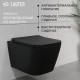Унитаз подвесной Lauter Magdeburg 21103EC + 21901001 + 219701J черный матовый с кнопкой смыва хром