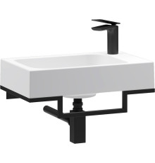 Умывальник Belux Темпо-2 HR0900 L черный, с каркасом, сифоном, донным клапаном