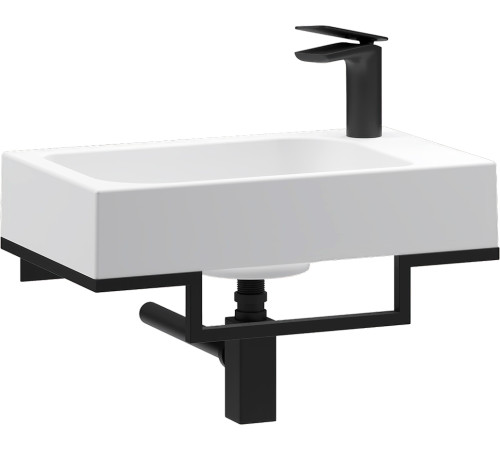 Умывальник Belux Темпо-2 HR0900 L черный, с каркасом, сифоном, донным клапаном