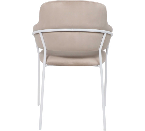 Стул с подлокотниками Алвест AV 448 серо-бежевый бархат H-08/белый