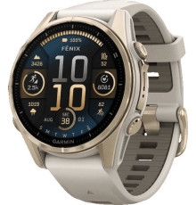 Умные часы Garmin Fenix 8 Sapphire 43мм золотистый, дымчато-серый ремешок