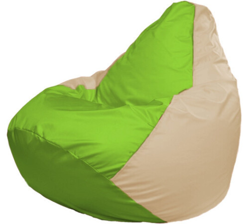 Кресло-мешок Flagman Груша Макси Г2.1-162 бежевый/салатовый