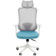 Кресло CHAIRMAN CH563 ткань/сетка, белый/бирюзовый