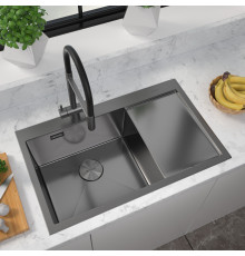 Кухонная мойка ZorG ZRN 5080 Premium L PVD Gunblack