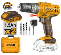 Ударная дрель-шуруповерт Ingco CIDLI1228 с 2-мя АКБ, кейс