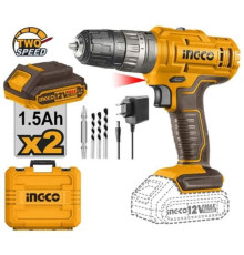 Ударная дрель-шуруповерт Ingco CIDLI1228 с 2-мя АКБ, кейс