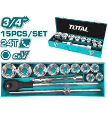 Набор трещотка с головками Total THT341151 15 предметов