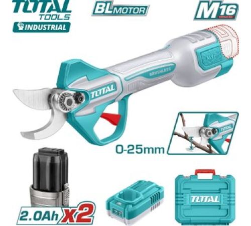 Секатор Total TSSLI162582 с 2-мя АКБ, кейс
