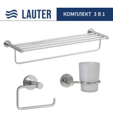 Набор аксессуаров для ванной Lauter 21TS20115 + 21TS20111 + 21TS2011 Chrome, 3 предмета