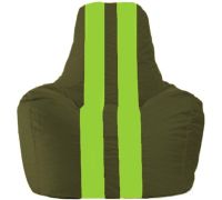 Кресло-мешок Flagman Спортинг С1.1-55 тёмно-оливковый/салатовый