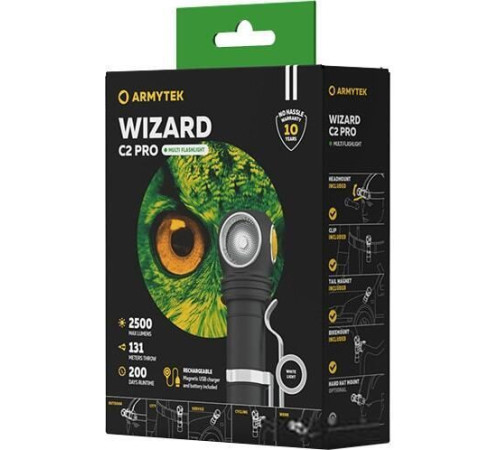 Фонарь Armytek Wizard C2 Pro Magnet USB XHP50.2 белый