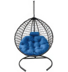 Подвесное кресло Craftmebel Кокон Капля Премиум голубой/графит