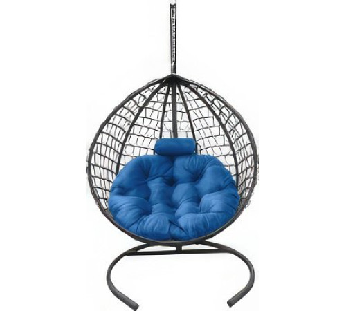 Подвесное кресло Craftmebel Кокон Капля Премиум голубой/графит